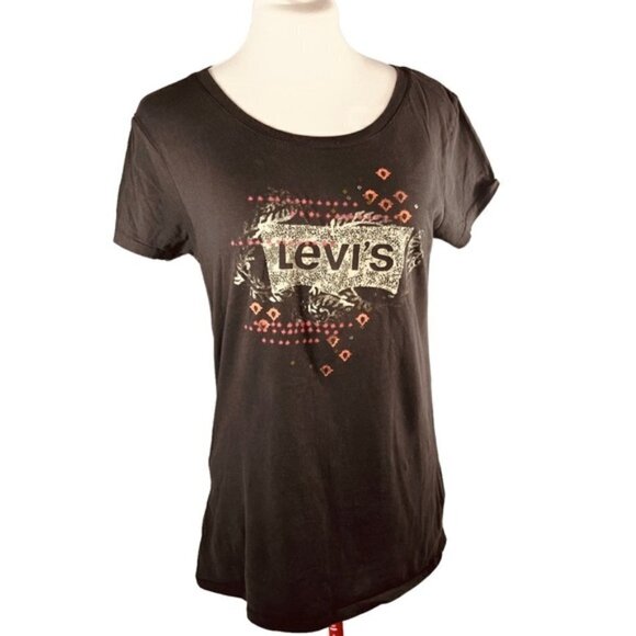 Levi’s Black Capped Short Sleeve Logo T-Shirt Size L Style 53900-0159 - Picture 1 of 7
